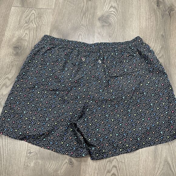 Jared Lang Mens Shorts SZ XL  Lined Swim Trunks Beach Black Geometric Patterned - Picture 7 of 8